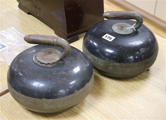 A pair of curling stones